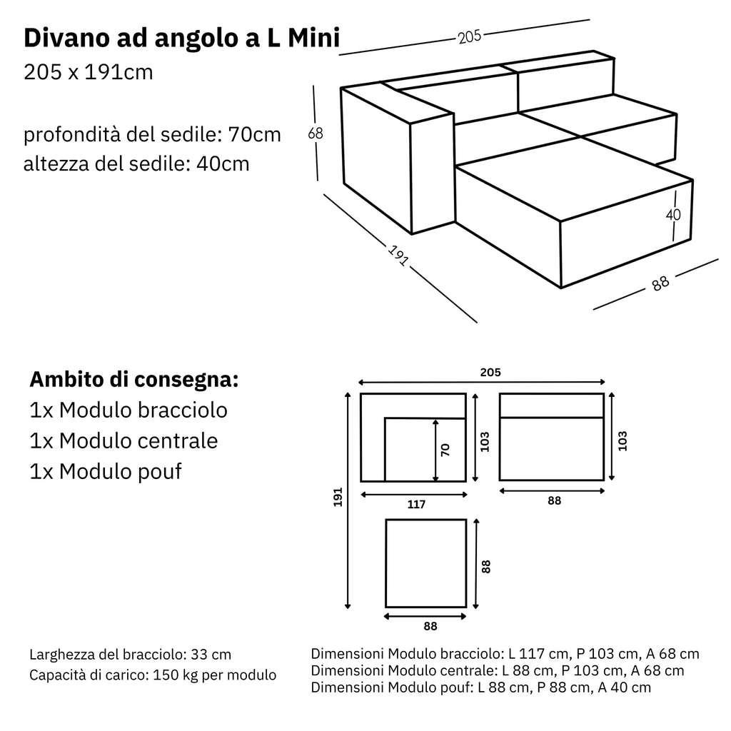 Dimensioni e modularità